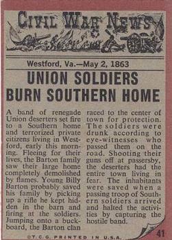 1962 Topps Civil War News #41 Protecting His Family Back