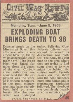 1962 Topps Civil War News #45 The Riverboat Explodes Back