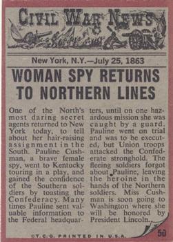 1962 Topps Civil War News #50 Stolen Secrets Back