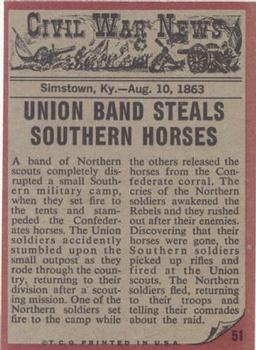 1962 Topps Civil War News #51 Horse Thieves Back