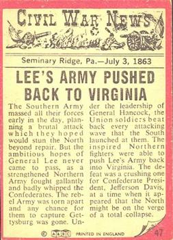 1962 Topps Civil War News #47 Death Battle Back