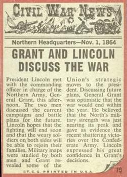 1962 Topps Civil War News #79 Council of War Back