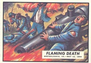 1962 Topps Civil War News #65 Flaming Death Front