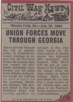 1962 Topps Civil War News #71 No Escape Back