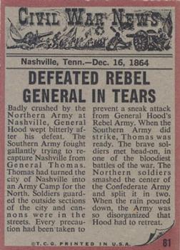 1962 Topps Civil War News #81 Deadly Defense Back