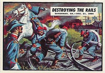 1962 Topps Civil War News #82 Destroying the Rails Front
