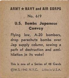 1942 Army, Navy and Air Corps (R18) #619 U.S. Bombs Japanese Convoy Back