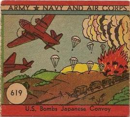 1942 Army, Navy and Air Corps (R18) #619 U.S. Bombs Japanese Convoy Front