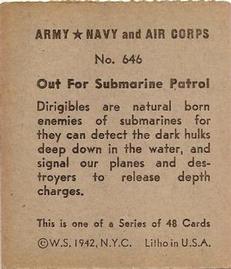 1942 Army, Navy and Air Corps (R18) #646 Out For Submarine Patrol Back