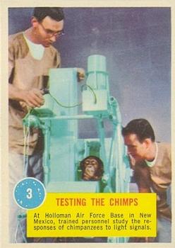 1963 Topps Astronauts (R709-6) #3 Testing the Chimps Front