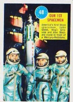 1963 Topps Astronauts (R709-6) #48 John Glenn / Virgil Grissom / Alan Shepard Front