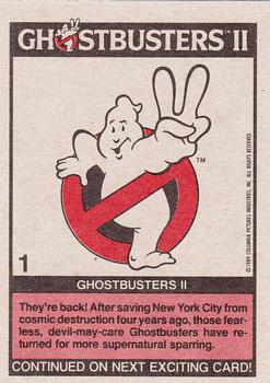 1989 Topps Ghostbusters II #1 Ghostbusters II Back