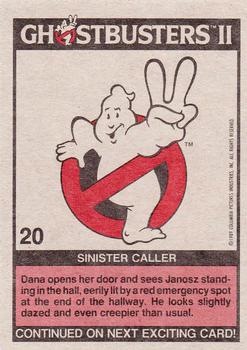 1989 Topps Ghostbusters II #20 Sinister Caller Back