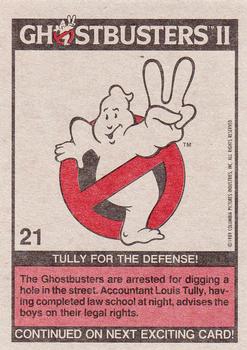 1989 Topps Ghostbusters II #21 Tully for the Defense! Back