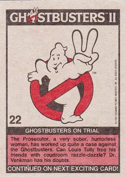 1989 Topps Ghostbusters II #22 Ghostbusters on Trial Back