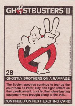 1989 Topps Ghostbusters II #28 Ghostly Brothers on a Rampage Back