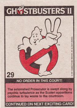 1989 Topps Ghostbusters II #29 No Order in This Court! Back