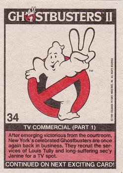 1989 Topps Ghostbusters II #34 TV Commercial (Part 1) Back