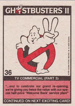 1989 Topps Ghostbusters II #36 TV Commercial (Part 3) Back