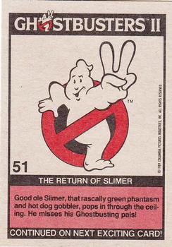 1989 Topps Ghostbusters II #51 The Return of Slimer Back