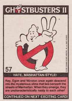 1989 Topps Ghostbusters II #57 Hate, Manhattan-Style! Back