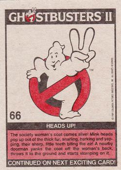 1989 Topps Ghostbusters II #66 Heads Up! Back