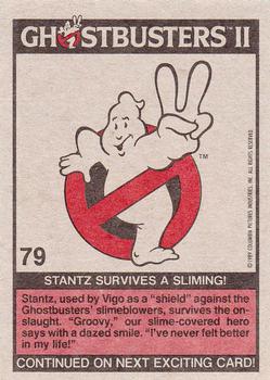 1989 Topps Ghostbusters II #79 Stantz Survives a Sliming! Back