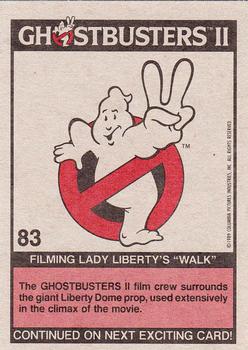 1989 Topps Ghostbusters II #83 Filming Lady Liberty's 