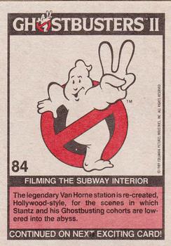 1989 Topps Ghostbusters II #84 Filming the Subway Interior Back