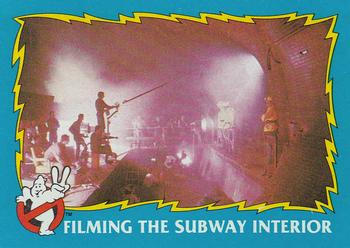 1989 Topps Ghostbusters II #84 Filming the Subway Interior Front