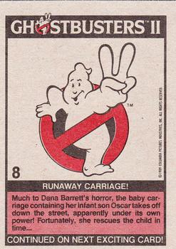 1989 Topps Ghostbusters II #8 Runaway Carriage! Back