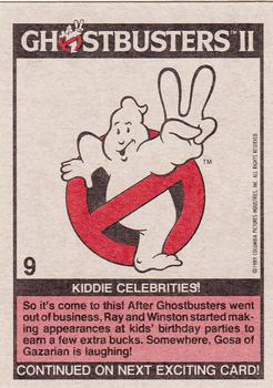 1989 Topps Ghostbusters II #9 Kiddie Celebrities! Back
