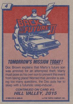 1989 Topps Back to the Future Part II #4 Tomorrow's Mission Today! Back