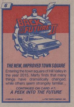 1989 Topps Back to the Future Part II #6 The New, Improved Town Square Back