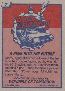 1989 Topps Back to the Future Part II #7 A Peek Into the Future Back