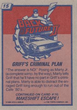 1989 Topps Back to the Future Part II #15 Griff's Criminal Plan Back