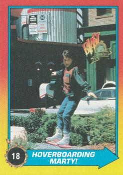 1989 Topps Back to the Future Part II #18 Hoverboarding Marty! Front