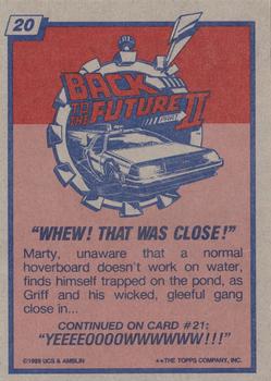 1989 Topps Back to the Future Part II #20 Whew!  That Was Close! Back