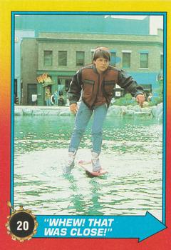 1989 Topps Back to the Future Part II #20 Whew!  That Was Close! Front