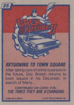 1989 Topps Back to the Future Part II #25 Returning to Town Square Back