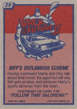 1989 Topps Back to the Future Part II #29 Biff's Outlandish Scheme Back