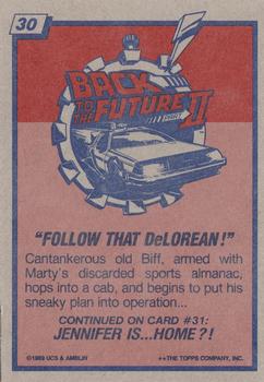 1989 Topps Back to the Future Part II #30 Follow That DeLorean! Back
