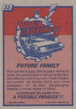 1989 Topps Back to the Future Part II #33 Future Family Back