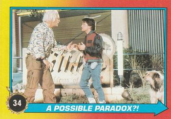 1989 Topps Back to the Future Part II #34 A Possible Paradox?! Front