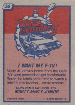 1989 Topps Back to the Future Part II #36 I Want My F-TV! Back