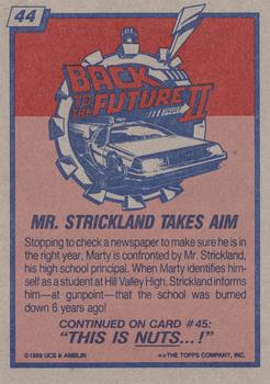 1989 Topps Back to the Future Part II #44 Mr. Strickland Takes Aim Back