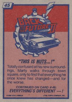 1989 Topps Back to the Future Part II #45 This Is Nuts ...! Back