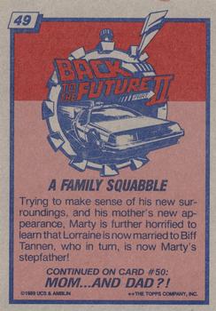 1989 Topps Back to the Future Part II #49 A Family Squabble Back