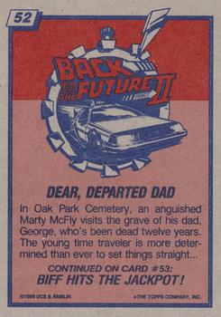 1989 Topps Back to the Future Part II #52 Dear, Departed Dad Back