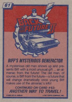 1989 Topps Back to the Future Part II #61 Biff's Mysterious Benefactor Back